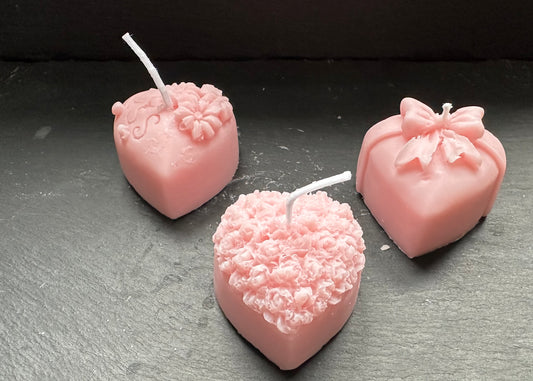 Mini heart trio candles