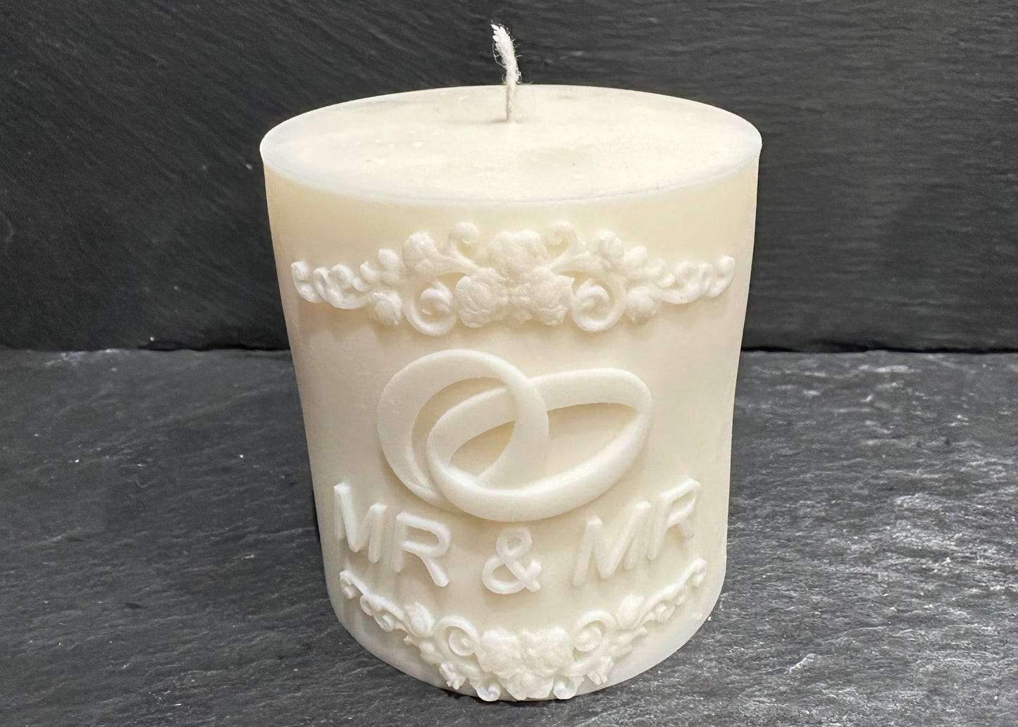 Happy Couple Wedding Pillar Candle