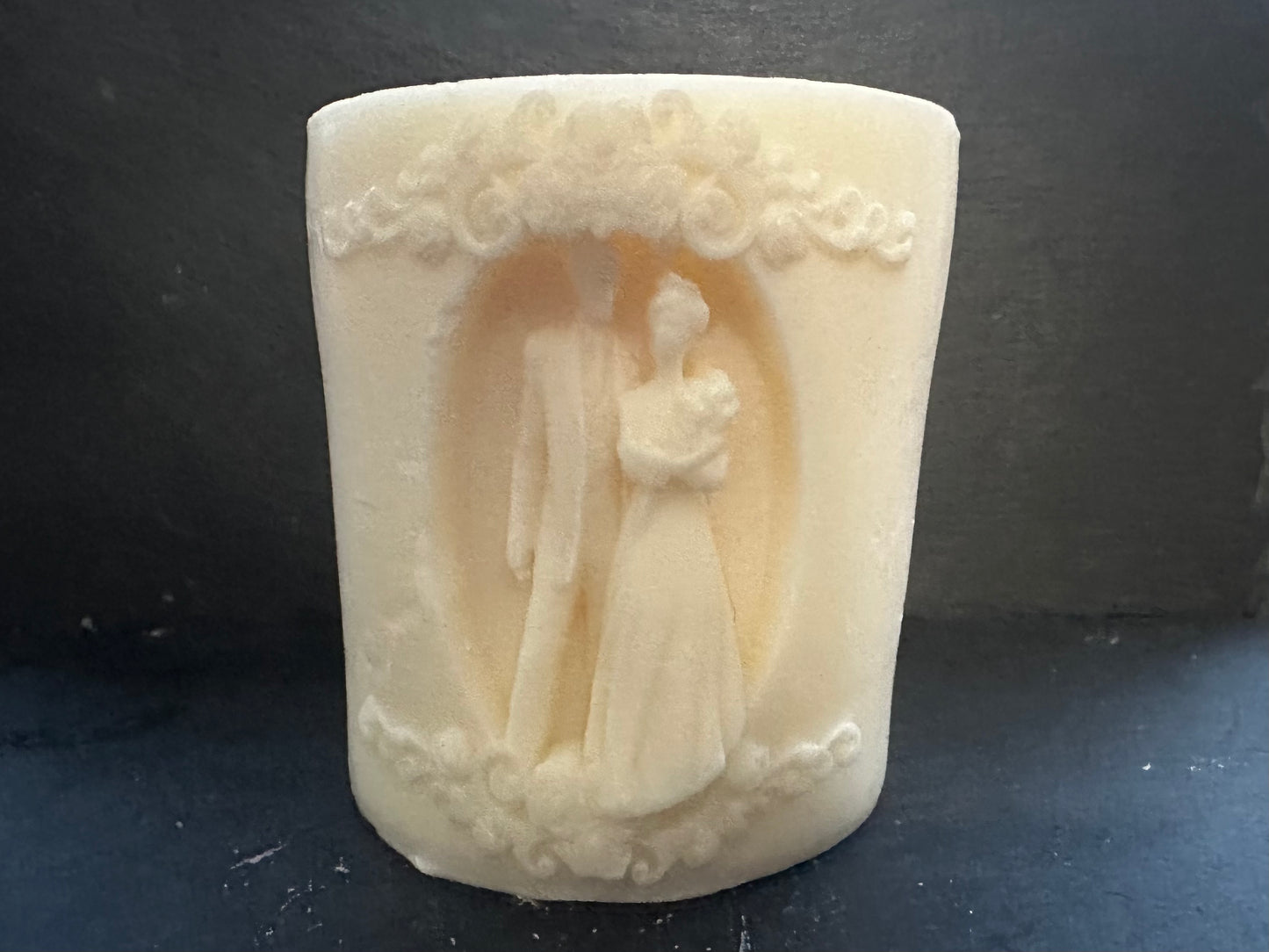 Happy Couple Wedding Pillar Candle