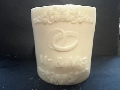 Happy Couple Wedding Pillar Candle