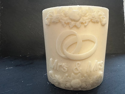 Happy Couple Wedding Pillar Candle