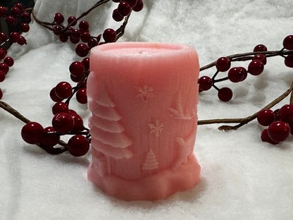 Christmas Scene Pillar Candle