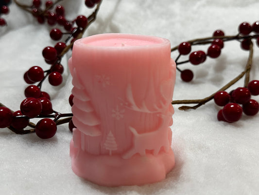 Christmas Scene Pillar Candle