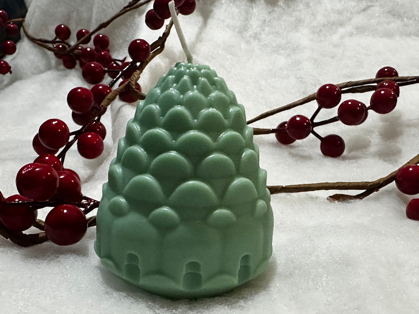 Round Christmas Tree Pillar Candle