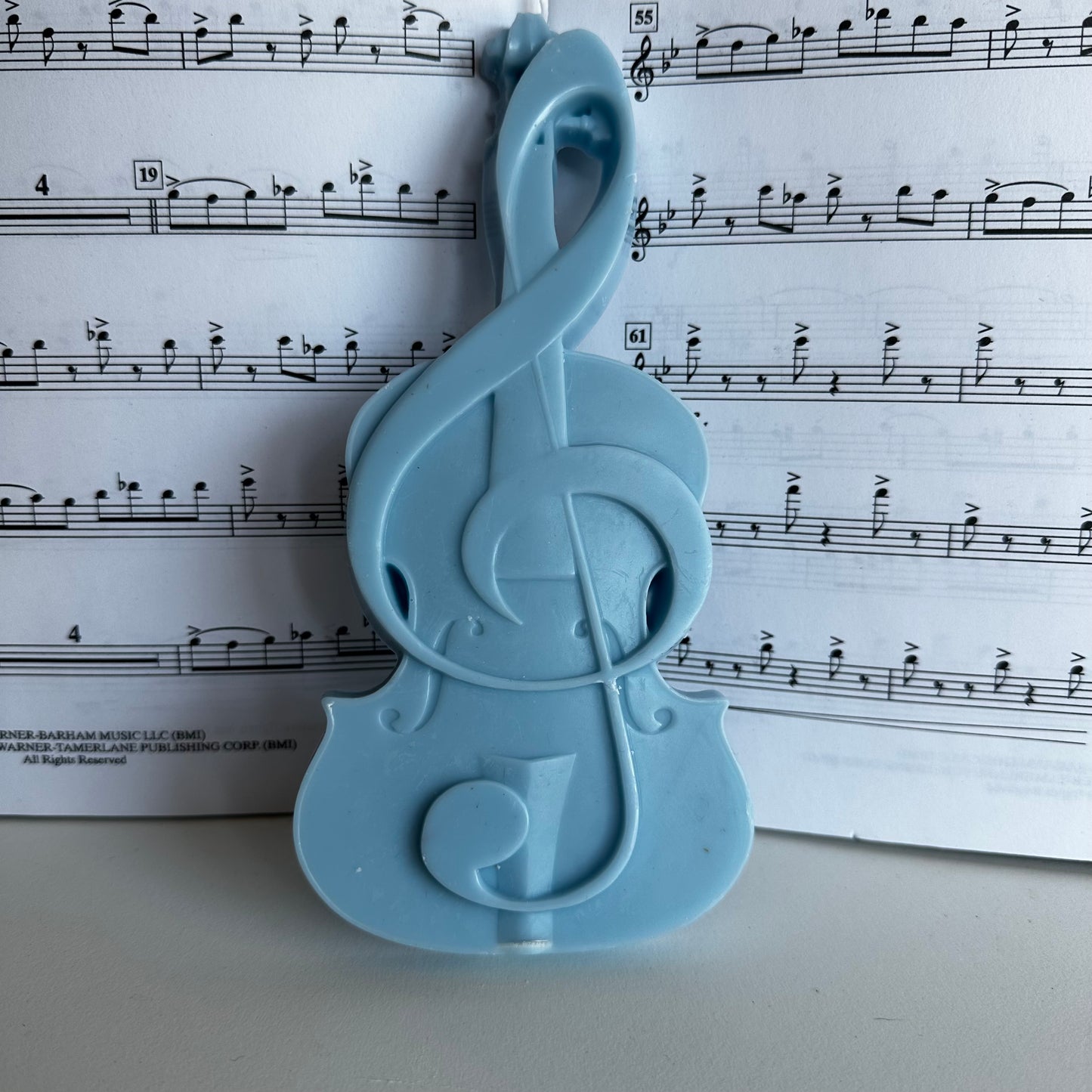 Treble Clef and Instrument Themed Candle