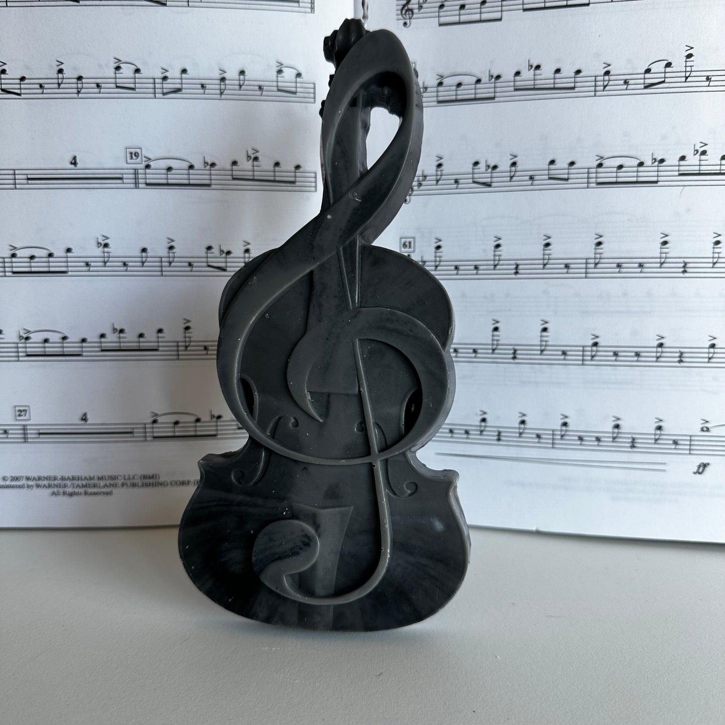 Treble Clef and Instrument Themed Candle