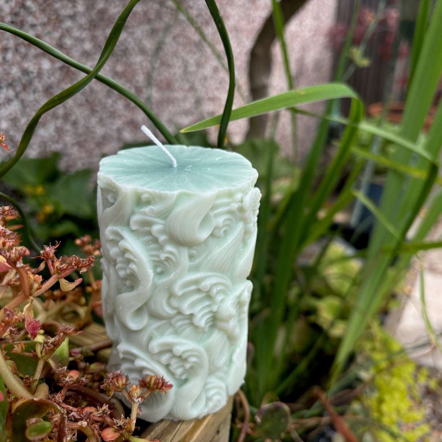 Ocean Wave Pillar Candle